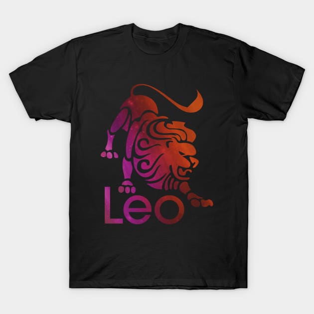 Leo Galaxy Zodiac Sign T-Shirt by snapoutofit